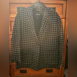 Madewell Black and White Checkered Blazer